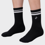 Bodiwealth Black striped crew socks, model hero