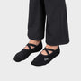 Bodiwealth Black cross strap yoga socks, model hero
