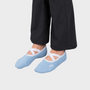Bodiwealth blue cross strap yoga socks, model hero
