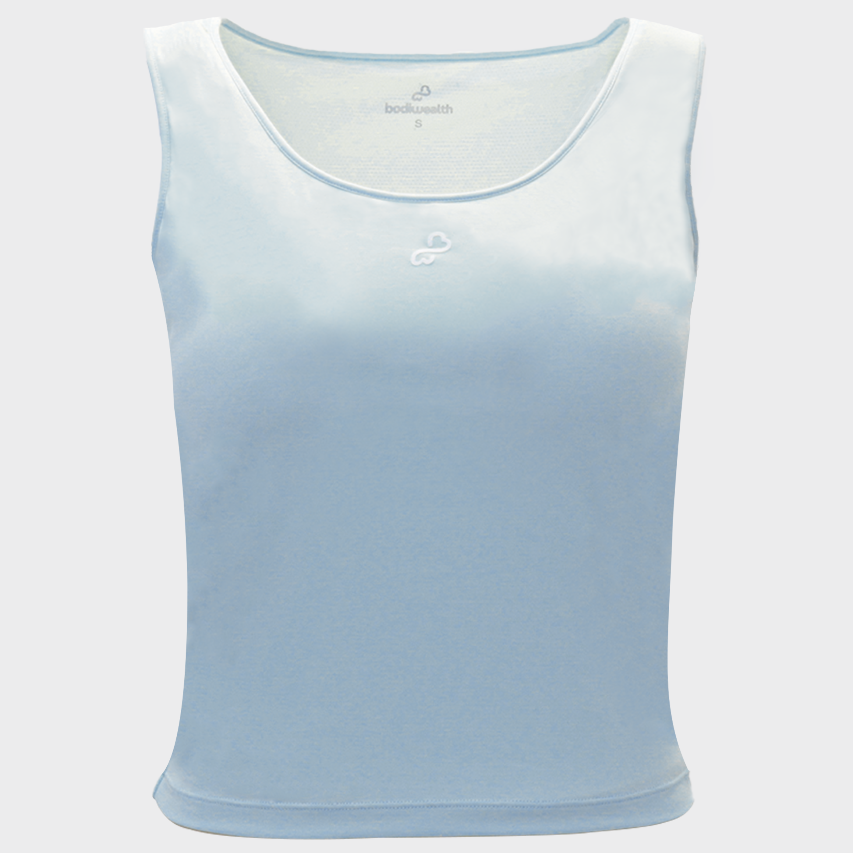 Bodiwealth Light Blue slim sports tank, Primary front packshot