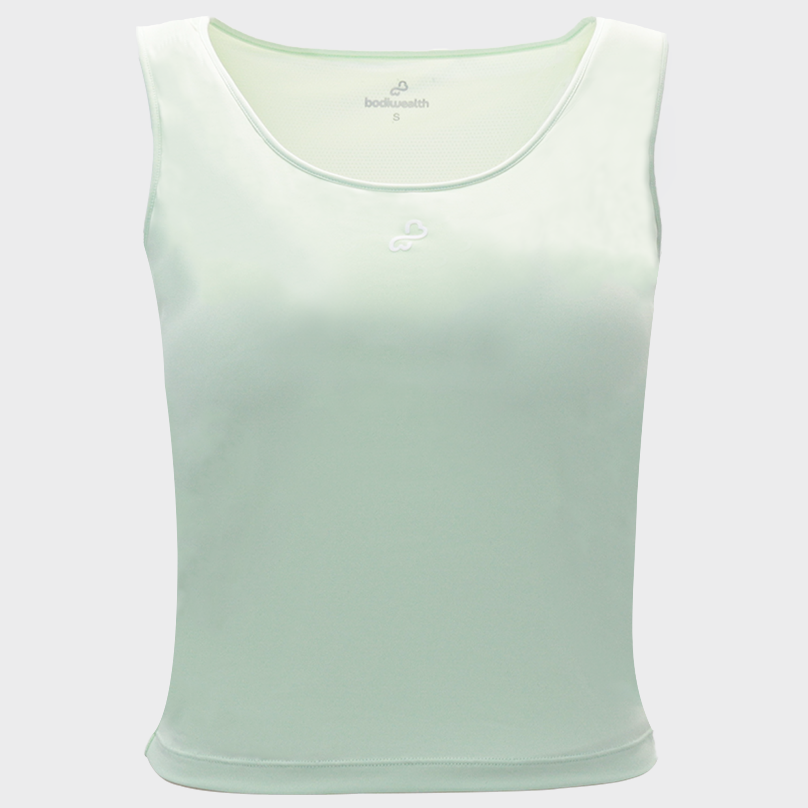 Bodiwealth Light Sage slim sports tank, Primary front packshot