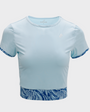Bodiwealth Light Blue sports tee, clean product front