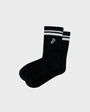 Bodiwealth Black striped crew socks, clean packshot pair
