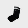 Bodiwealth Black striped crew socks, clean packshot pair