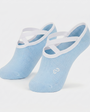 Bodiwealth blue cross strap yoga socks, front packshot