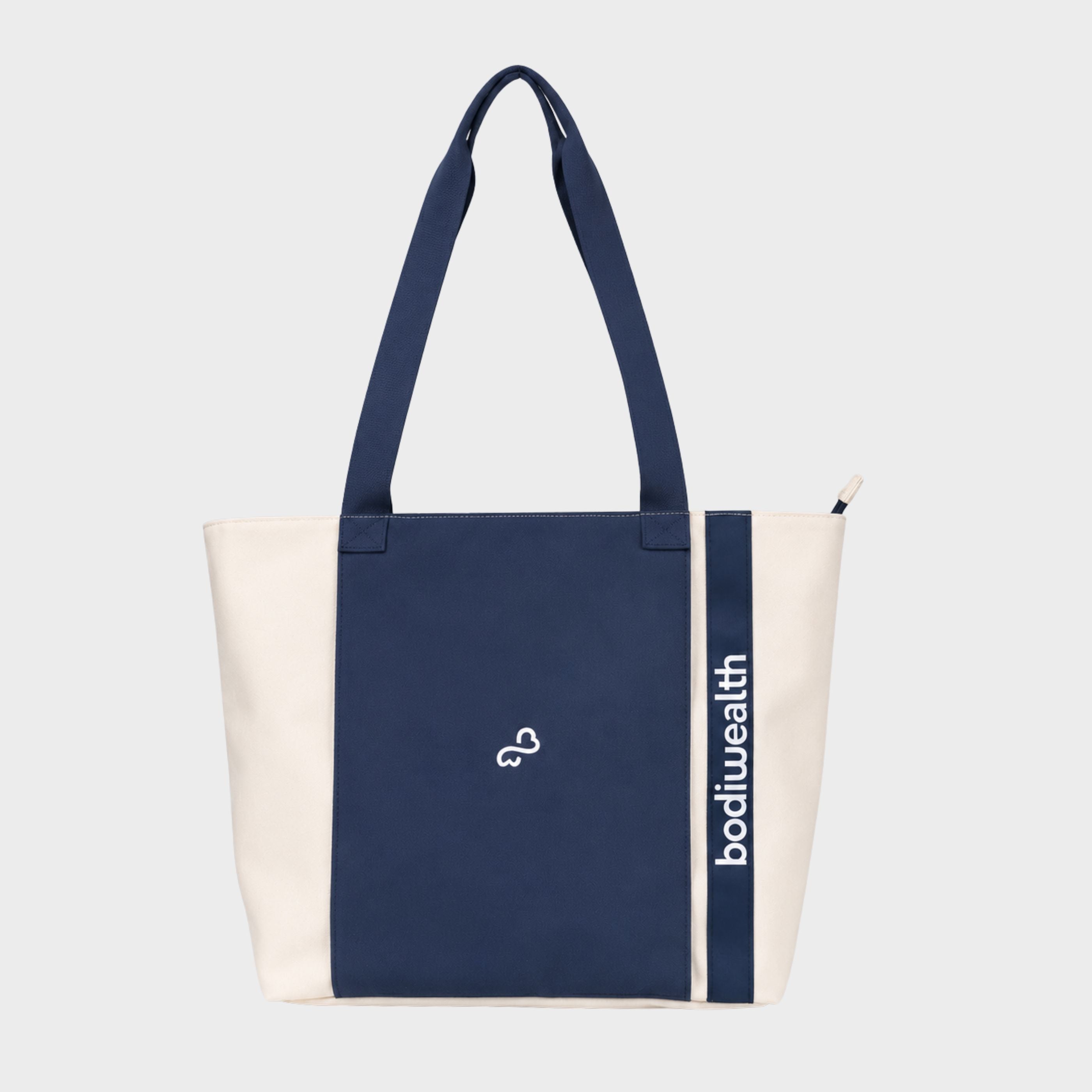Bodiwealth Deep Blue yoga tote bag with mat holder, front packshot