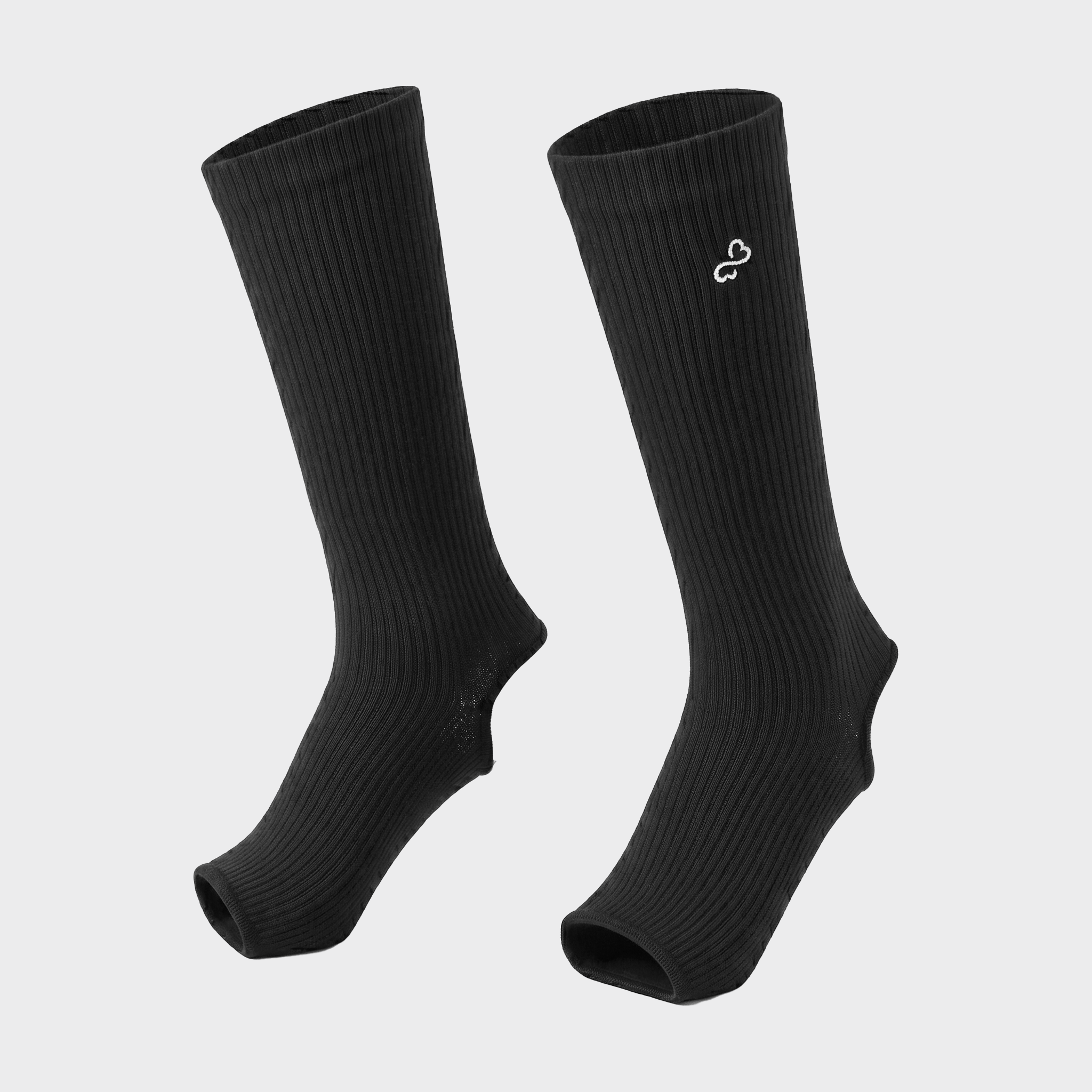 Bodiwealth Black ribbed calf socks, side packshot