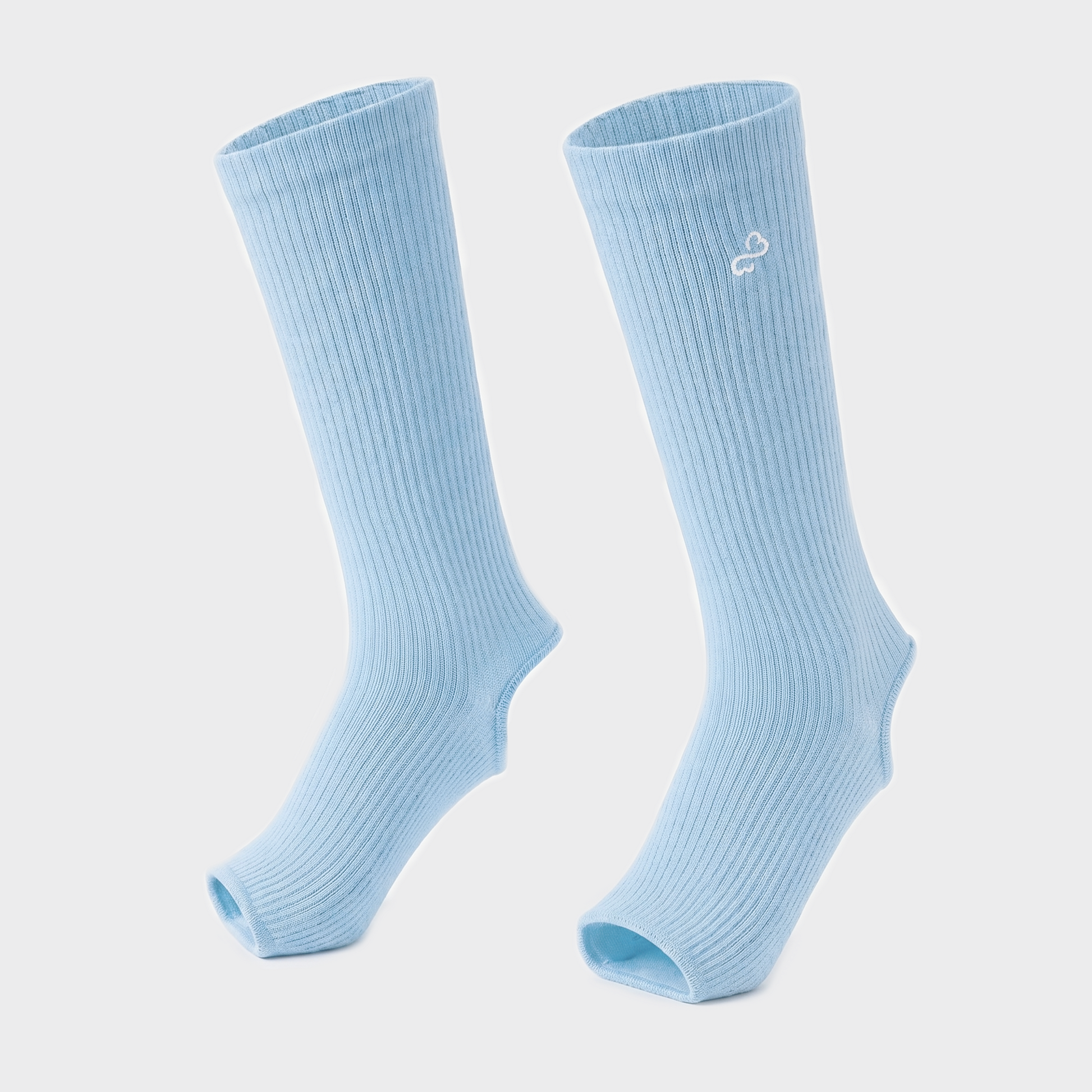 Bodiwealth Blue ribbed calf socks, side packshot