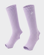 Bodiwealth Lilac ribbed calf socks, side packshot