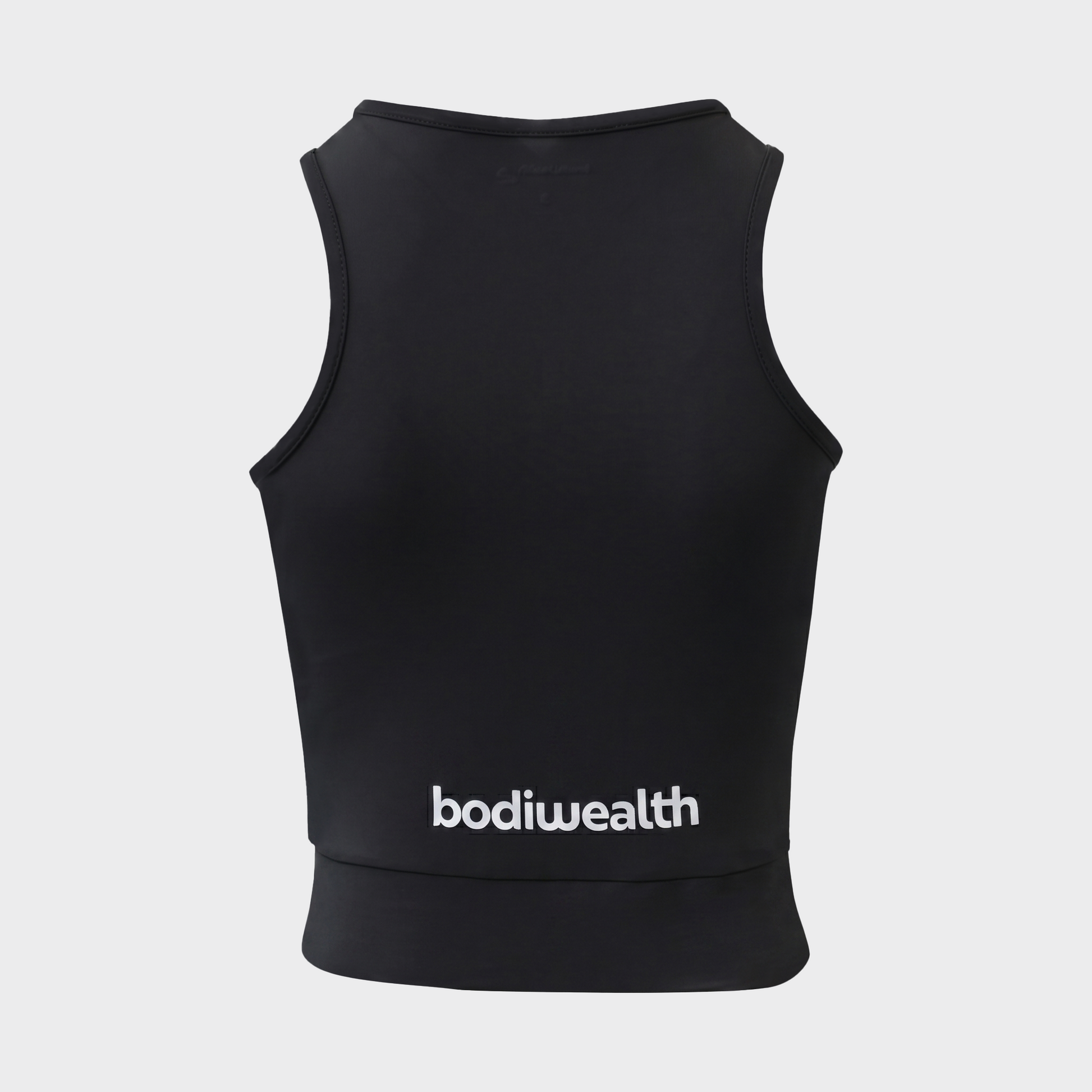 Bodiwealth Black sports tank, Back packshot