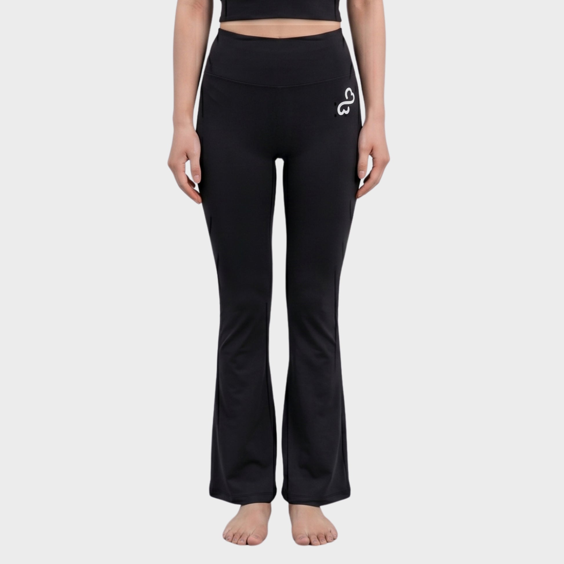 Bodiwealth Black yoga pants, clean model front