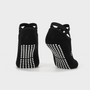 Bodiwealth Black cross strap yoga socks, back and grip packshot