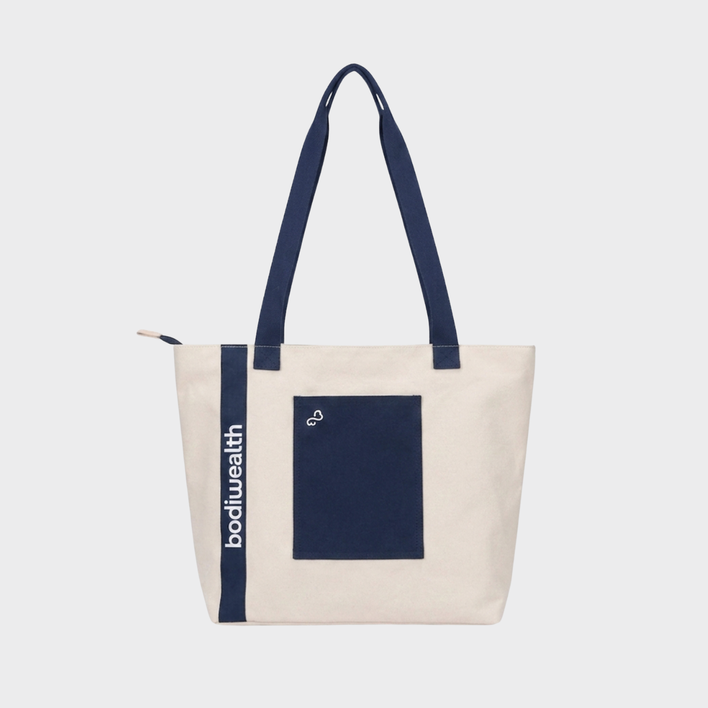 Bodiwealth Deep Blue yoga tote bag with mat holder, back packshot