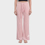 Bodiwealth Light Pink panelled casual sports pants, Model front