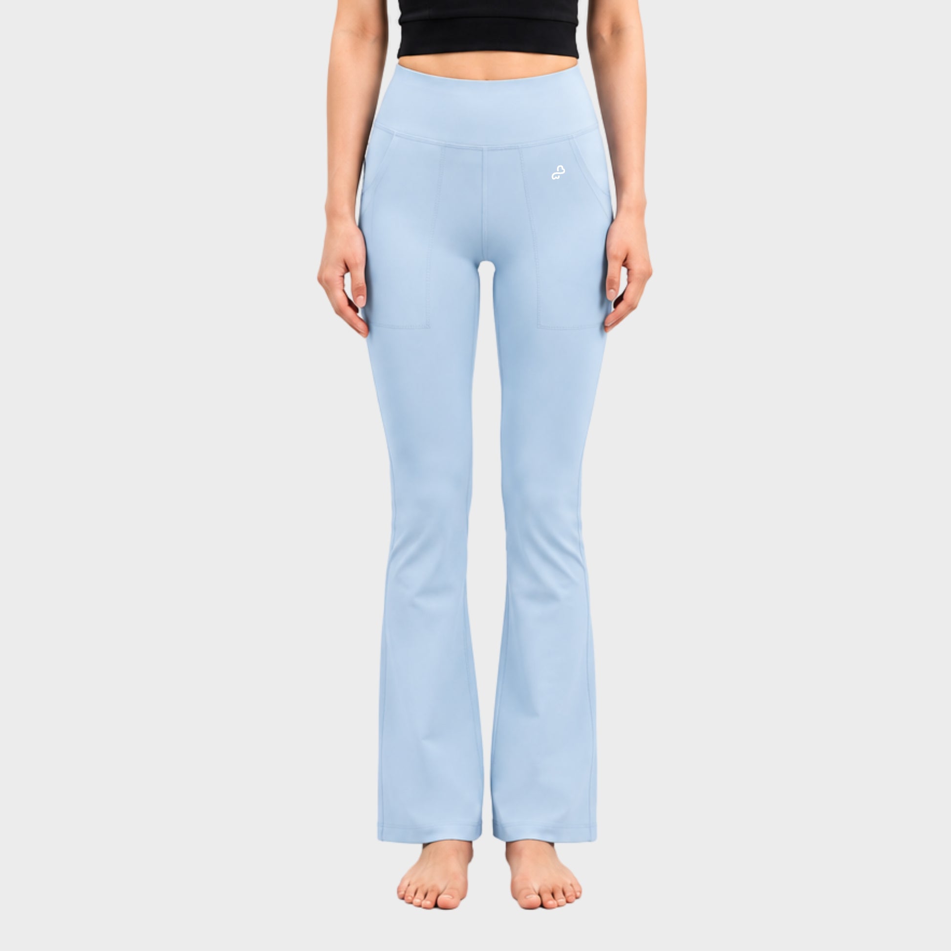 Bodiwealth Light Blue casual sports pants, Model front