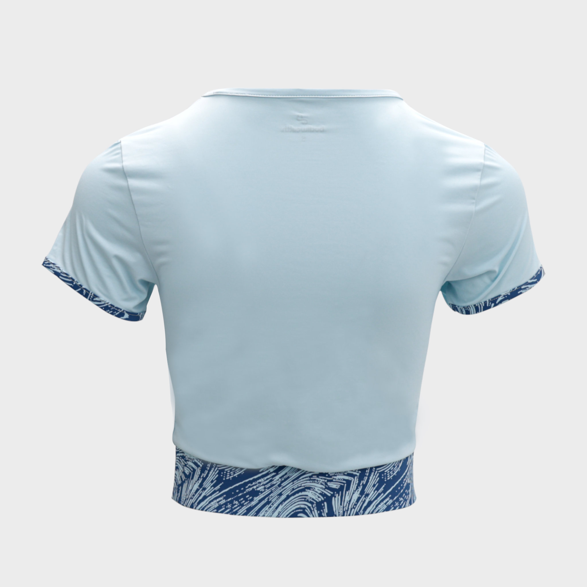 Bodiwealth Light Blue sports tee, product back