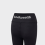 Bodiwealth Black high waist yoga leggings, product back detail