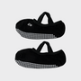 Bodiwealth Black cross strap yoga socks, side packshot