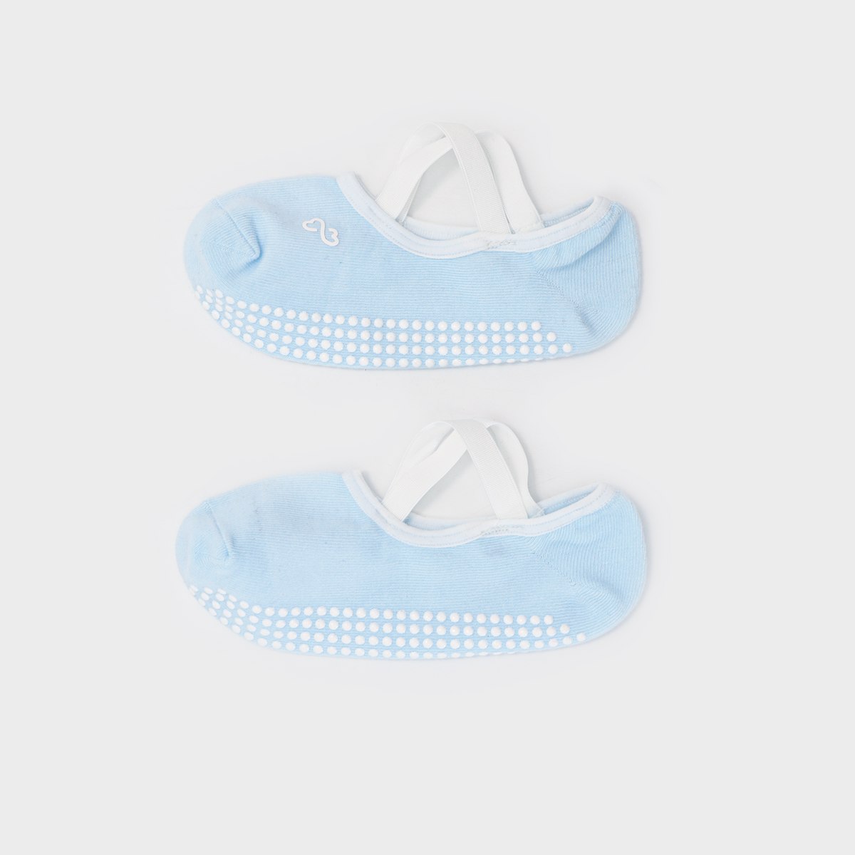 Bodiwealth blue cross strap yoga socks, side packshot
