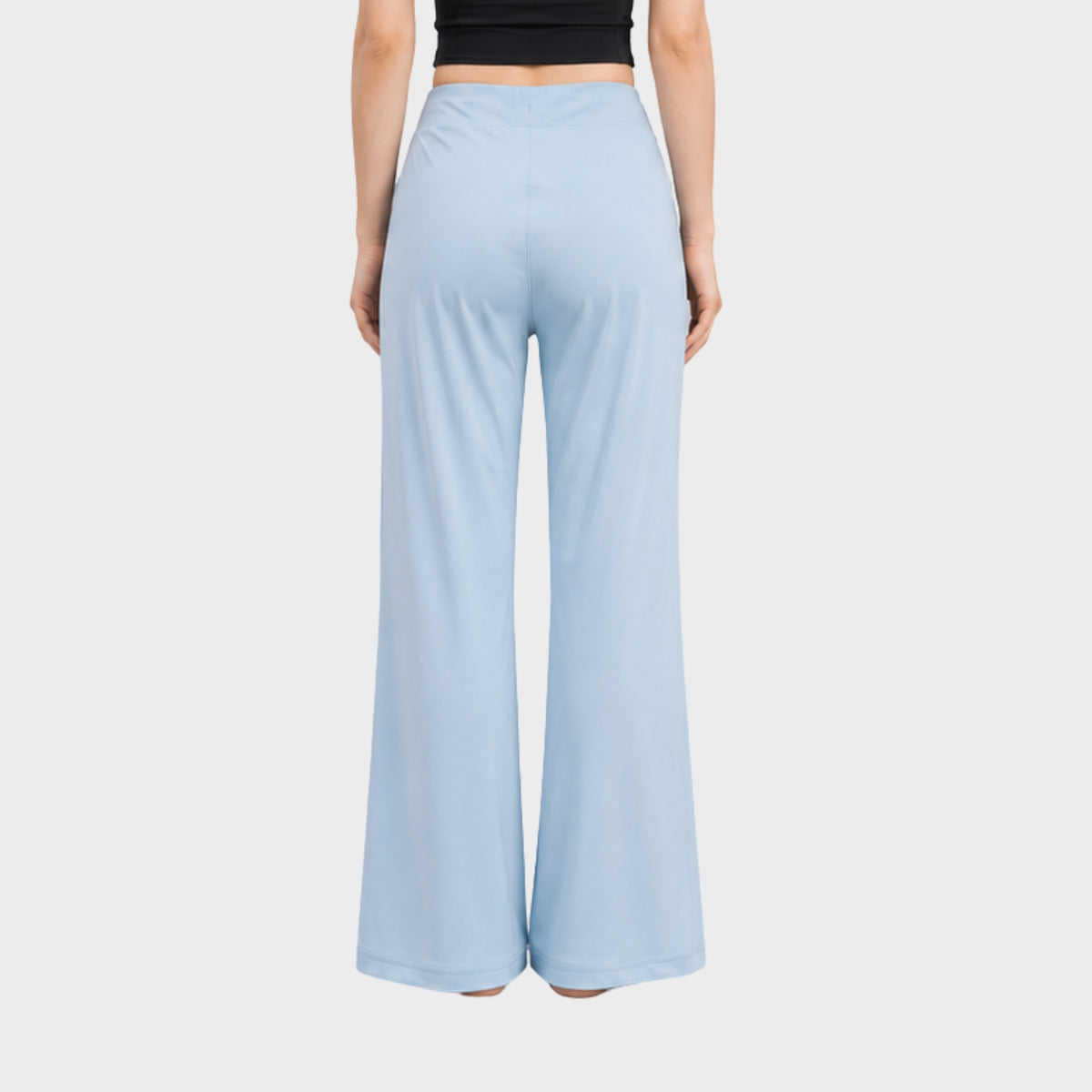 Bodiwealth Light Blue panelled casual sports pants, Model back