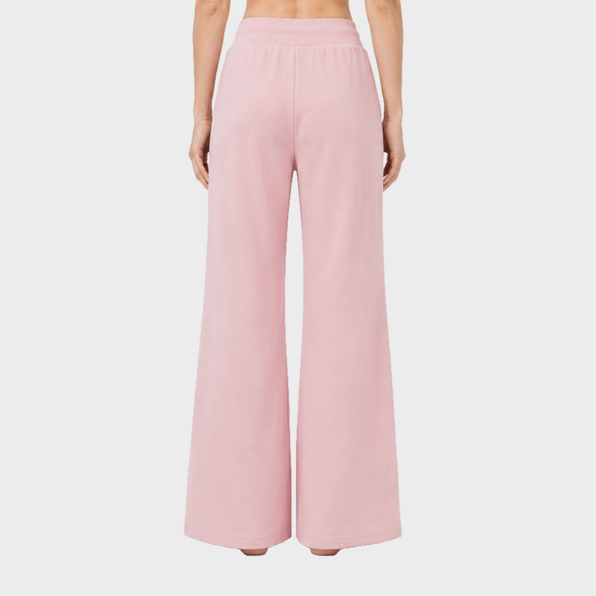 Bodiwealth Light Pink panelled casual sports pants, Model back