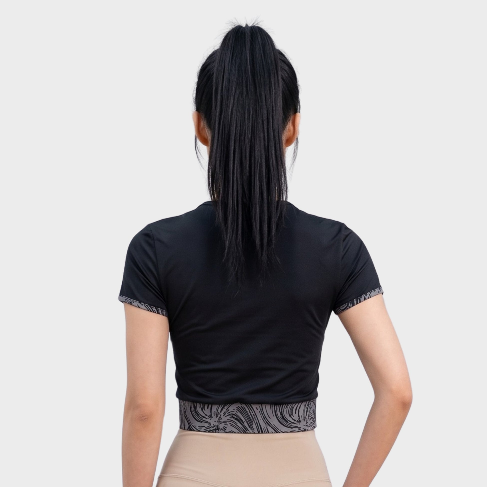 Bodiwealth Black sports tee, model back