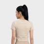 Bodiwealth Cream athletic tee, model back