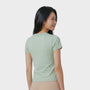 Bodiwealth Light Sage sports tee, model back