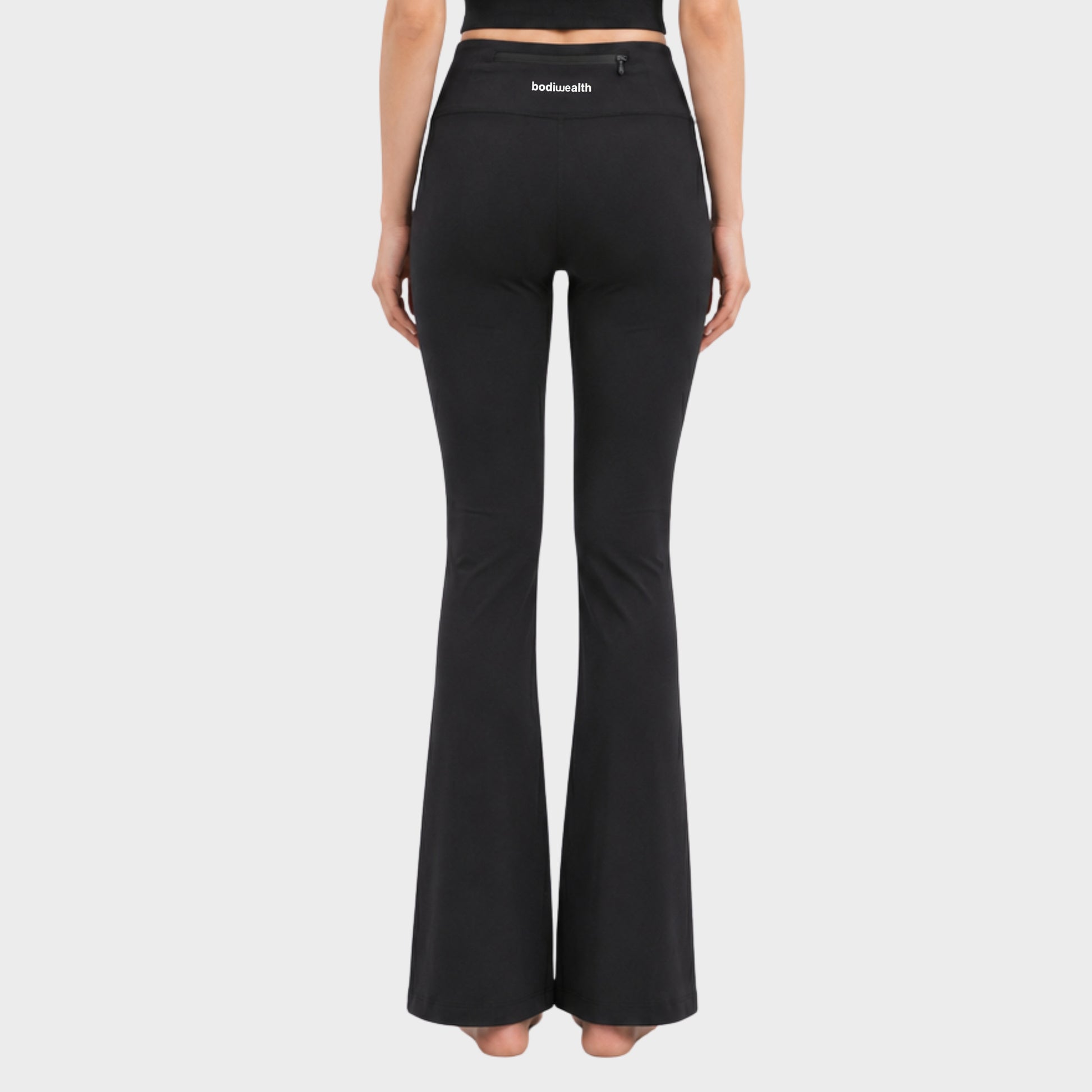 Bodiwealth Black yoga pants, model back