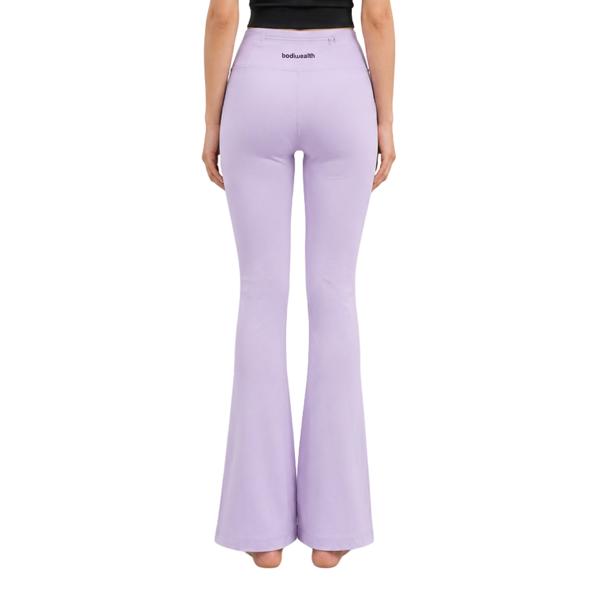 Bodiwealth Lilac yoga pants, model back