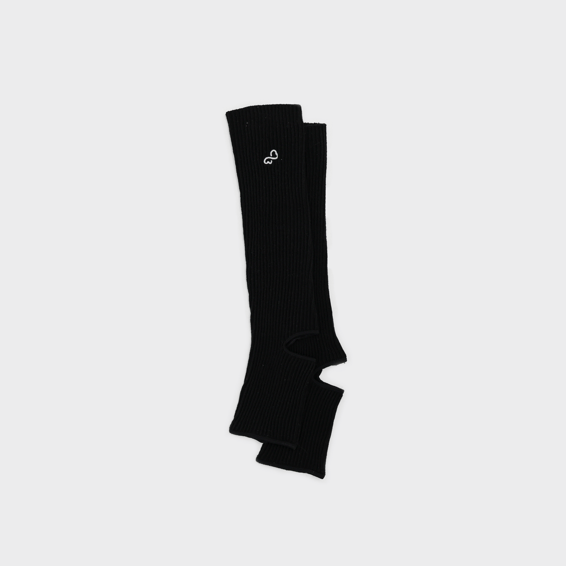 Bodiwealth Black ribbed calf socks, flat lay packshot