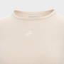 Bodiwealth Cream athletic tee, front logo detail
