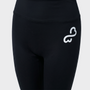 Bodiwealth Black yoga pants, front logo detail