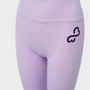 Bodiwealth Lilac yoga pants, front logo detail