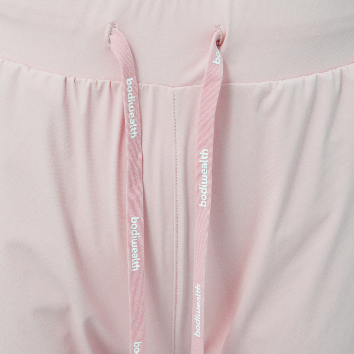 Bodiwealth Light Pink panelled casual sports pants, Waist and drawstring detail