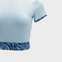 Bodiwealth Light Blue sports tee, front logo detail