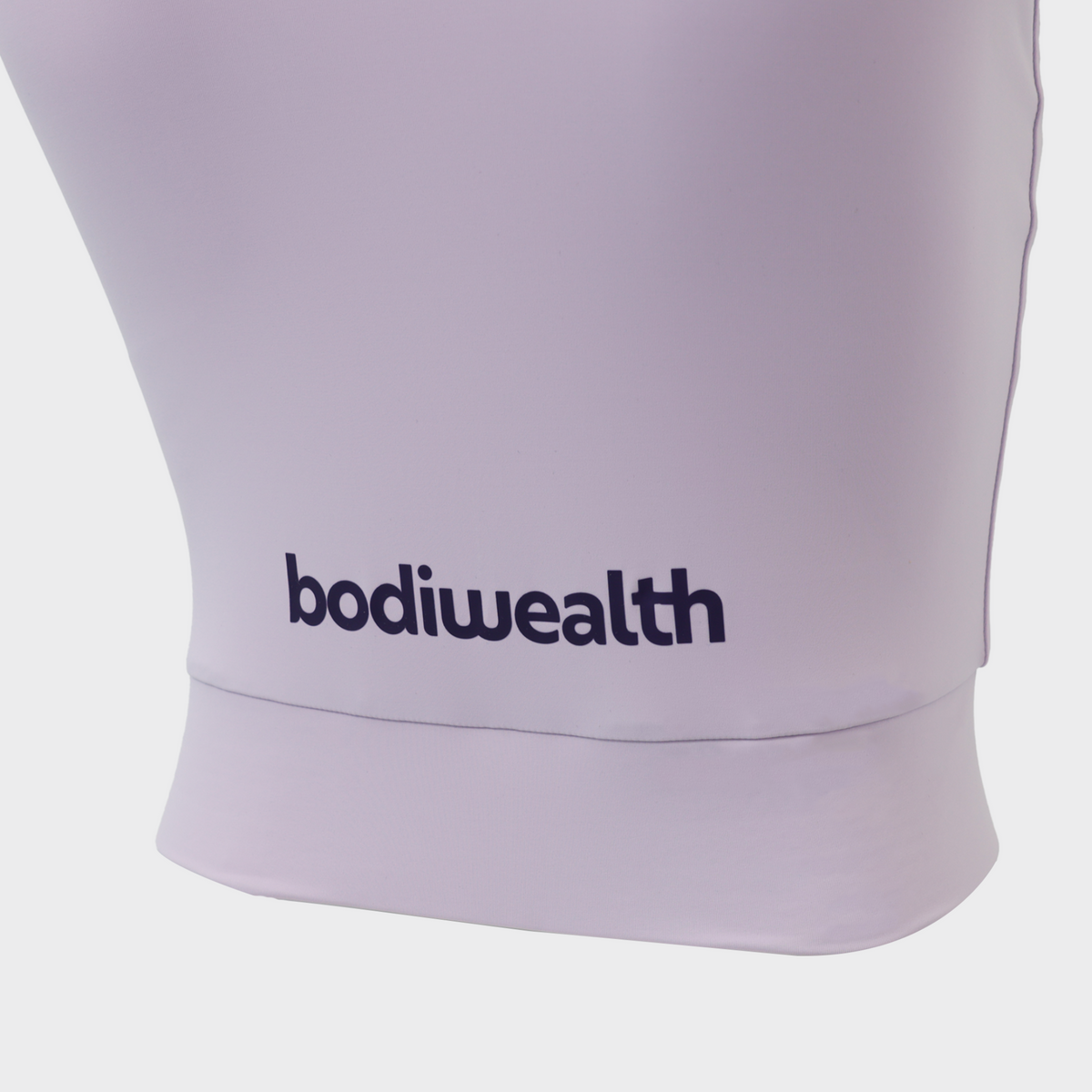 Bodiwealth Lilac sports tank, Back logo detail