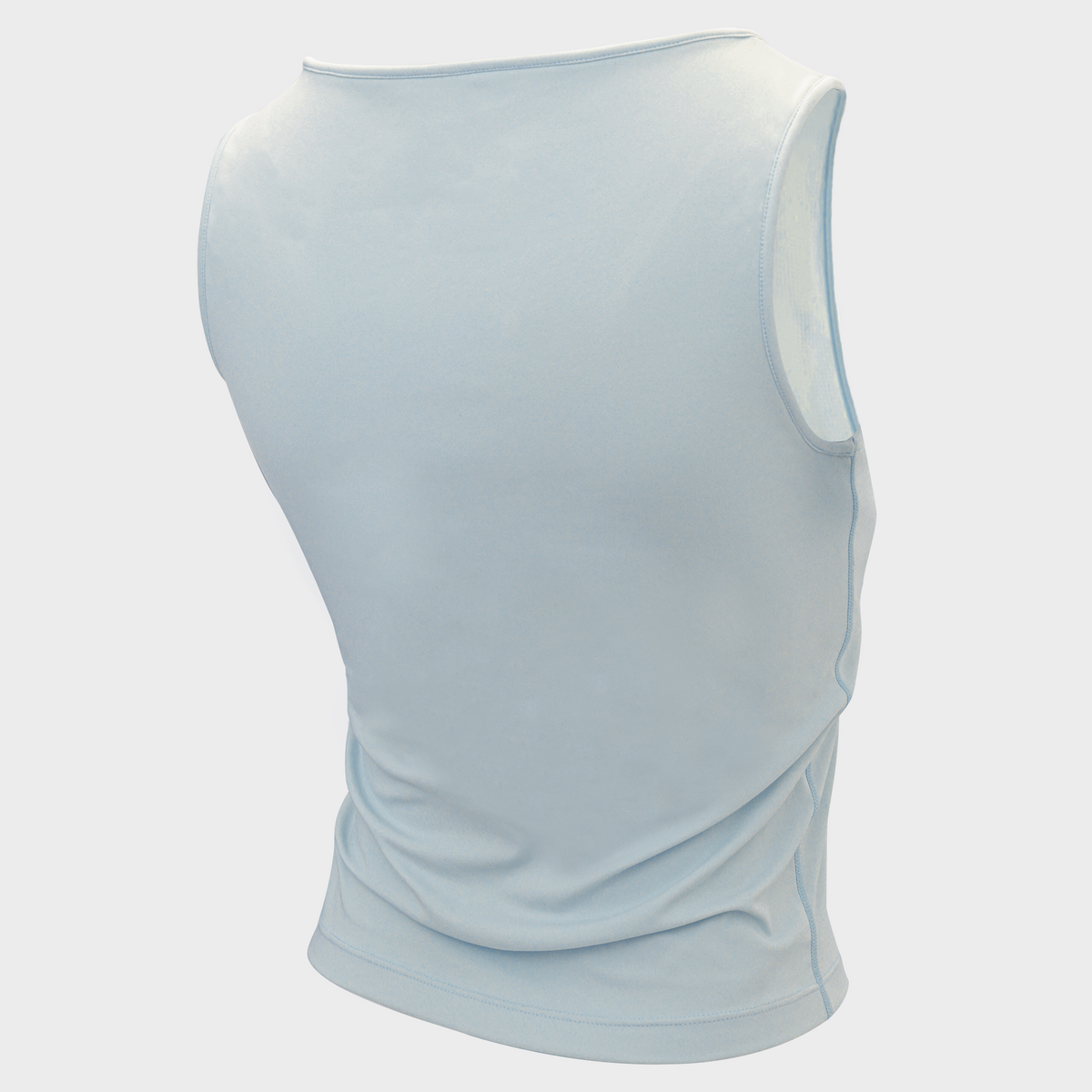 Bodiwealth Light Blue slim sports tank, Back drape detail
