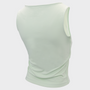 Bodiwealth Light Sage slim sports tank, Back drape detail