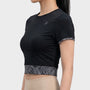 Bodiwealth Black sports tee, model side
